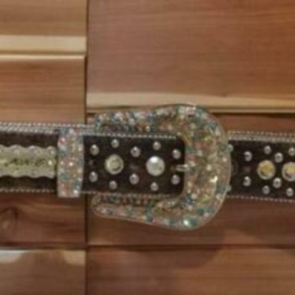 Concho Western Dark Brindle Brown Belt